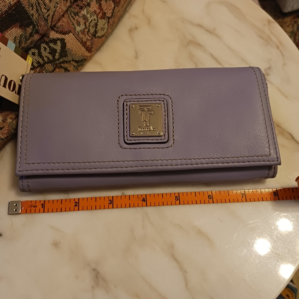 NWT Tignanello Long Wallet, Purple Leather Touchables Bag - Picture 8 of 9